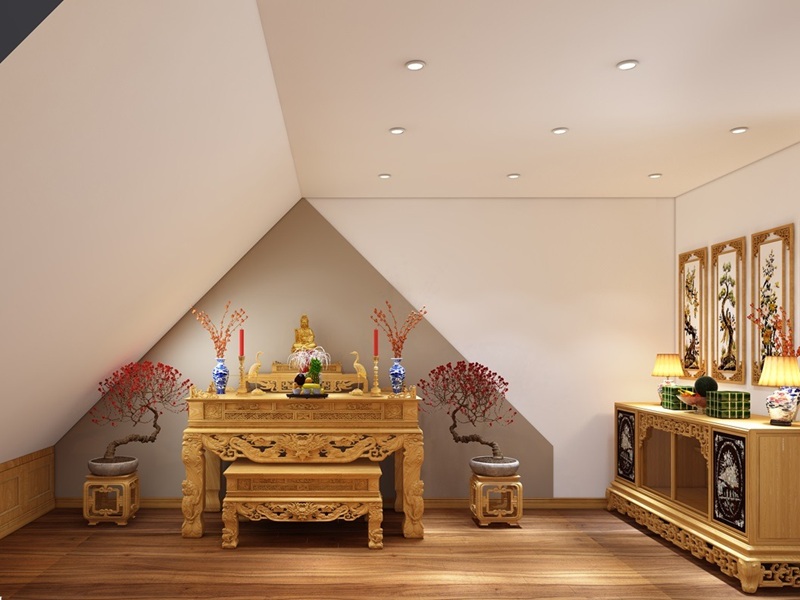 thiết kế phòng thờ theo yêu cầu