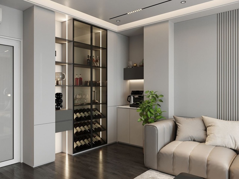 Mẫu tủ rượu âm tường